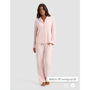 Cozy Earth Women's SZ L Bamboo Stretch-Knit Long Sleeve Pajama Set In Blossom